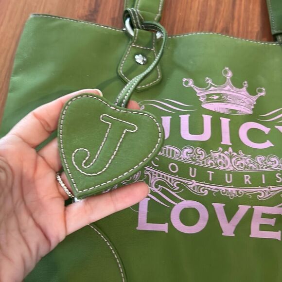 Juicy Couture Couturists vintage green pink tote bag - Picture 2 of 8